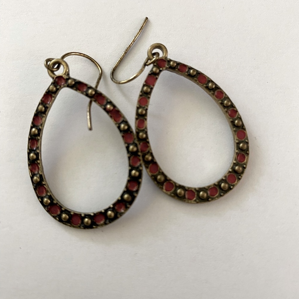 Red and gold earrings